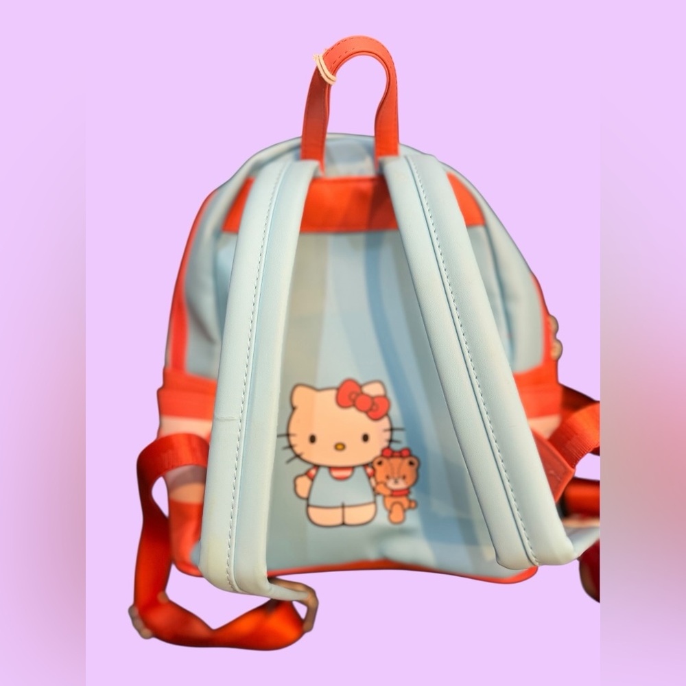 LOUNGEFLY🎀SANRIO HELLO KITTY🎀Collector Mini Backpack🎀Teddy Bear🎀Sherpa Plush🎀NWT - Picture 4 of 8